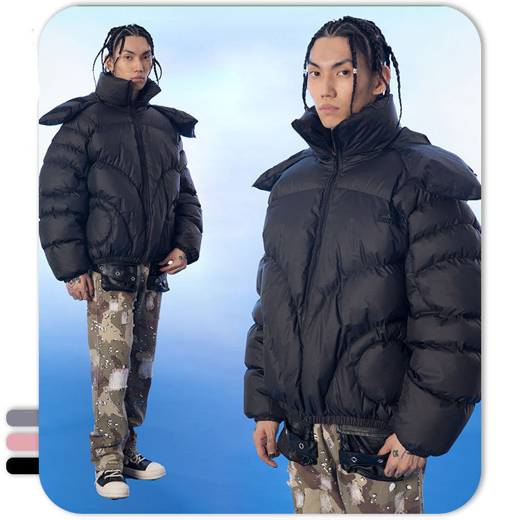 Men's Hooded Hand-stuffed Cotton Coat Bread Jacket