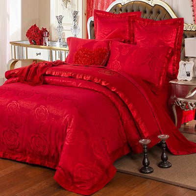 Four-piece Bed Full Cotton 1.5m1.8m Linen And Duvet Cover Pi-Mart