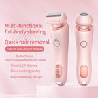 2 In 1 Hair Removal Epilator USB Rechargeable Trimmer Women Body Razor Face Leg Armpit Bikini Hand Pubic Shaver Hair Remover Pi-Mart