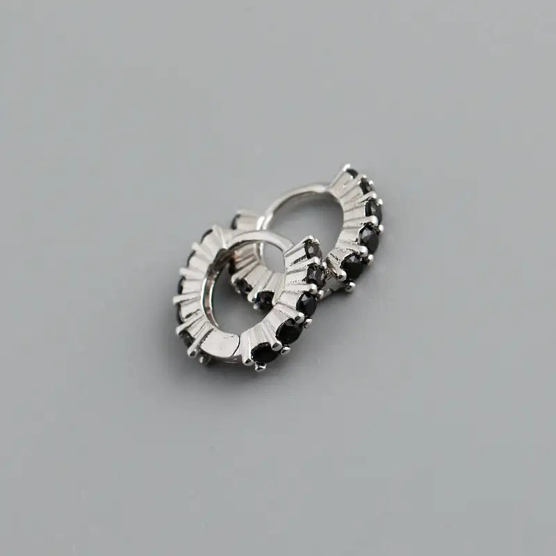 Circle-shaped Diamond Colorful Crystals Opal Zircon S925 Sterling Silver Earrings Lootquake LLC