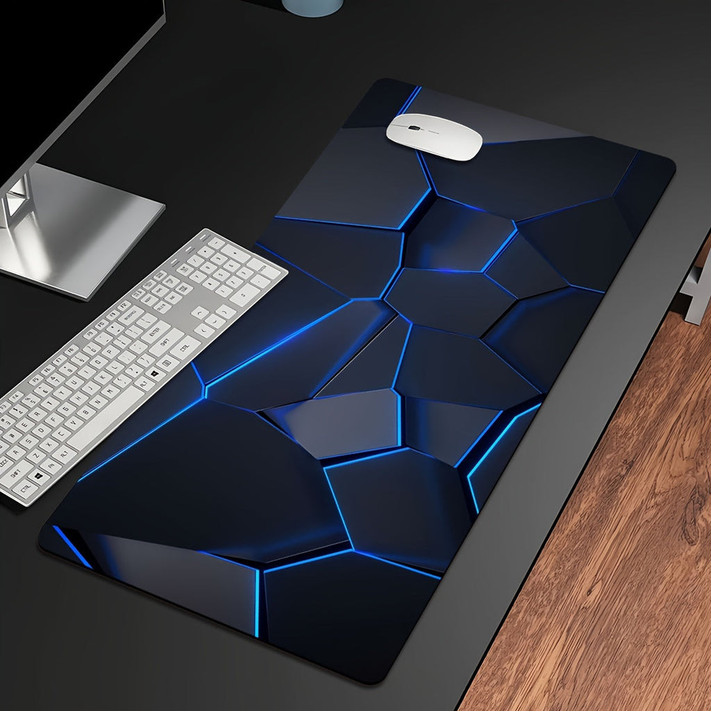 1pc Durable Gaming Mouse Pad with Stylish Geometric Design - Waterproof, Non-Slip, Washable Desk Mat for Keyboard, Sketchbook - Ideal Gift for Gamers, Office, and Study Accessories - Polyester Material No Battery Required Lootquake LLC