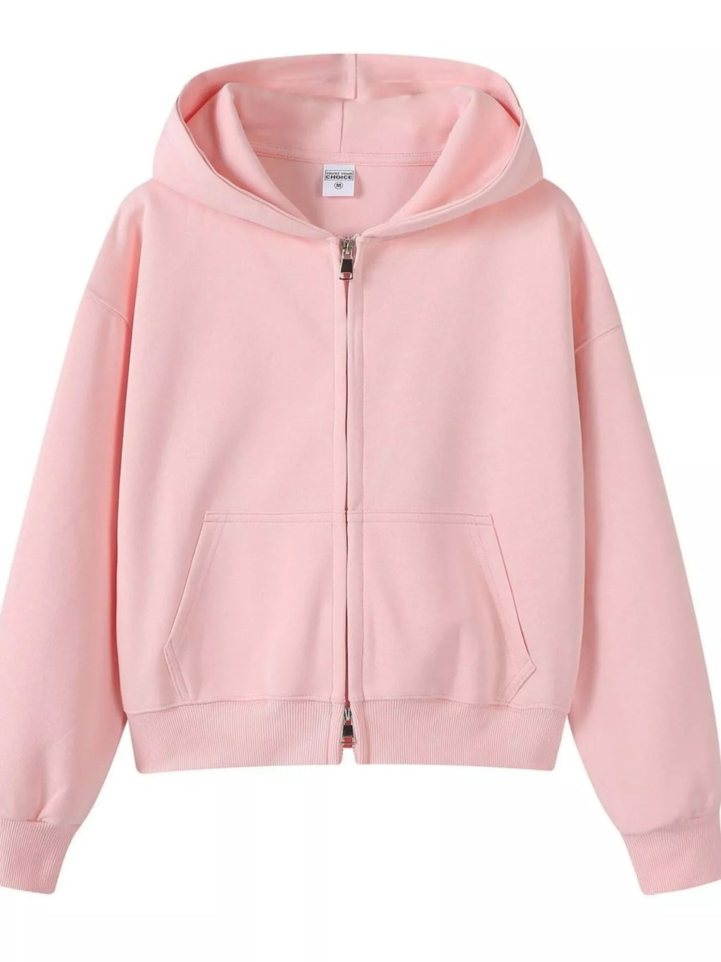 Full Size Casual Zip-Up Long Sleeve Hoodie Plus Size THRIXINE