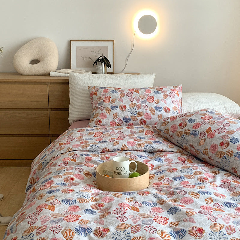 Four-piece Cotton Retro Bed Sheet Duvet Cover Student Dormitory Pi-Mart
