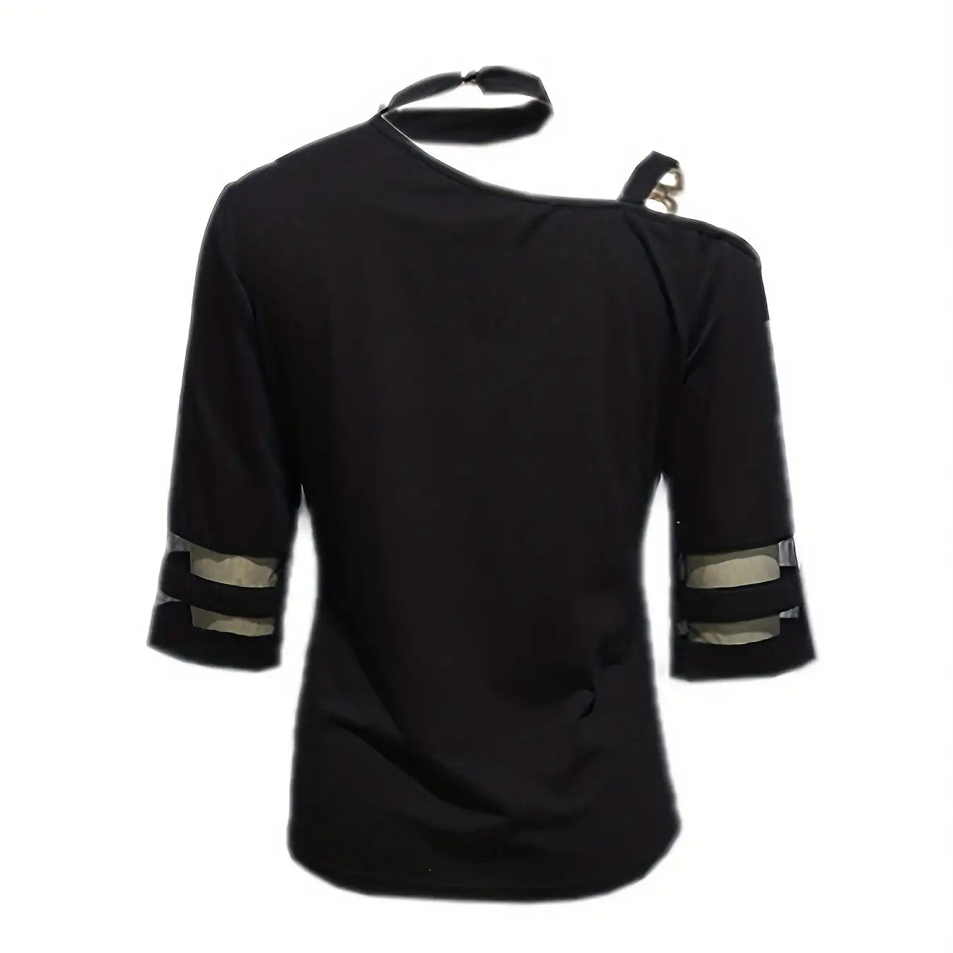 Ladies' Irregular Collar Solid Color Hanging Neck Fashion Off Shoulder Top - SJB-DIAMOND ELITES