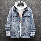 Men's Slim Denim Jacket Korean Style Trendy Handsome All-match Clothes Autumn Student Retro Jacket Men's Gown Pi-Mart