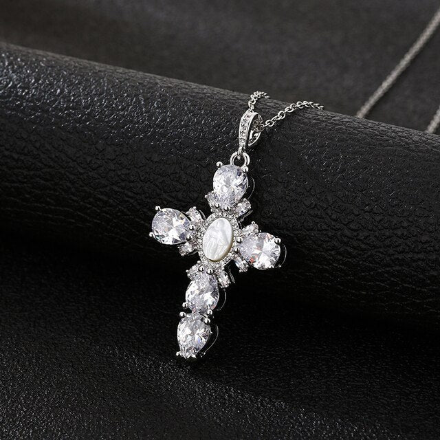 Cross Crystal Necklace - SJB-DIAMOND ELITES
