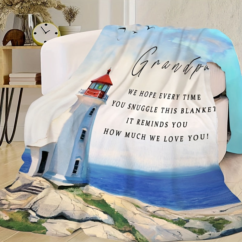 Cozy Grandpa's Delight Flannel Throw Blanket - Ultra-Soft, Warm, and Hypoallergenic for Snuggling Up on Couch, Bed, Office, or Travel - Perfect Birthday Gift Idea for Him Lootquake LLC