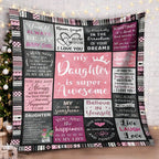 1pc Gifts Blanket For Daughter Stitching Letter Soft Blanket Flannel Blanket Warm Cozy Nap Throw Blanket For Bed Sofa Couch Lootquake LLC