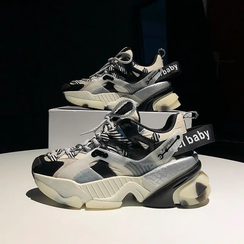 Trendy Color Block Platform Sneakers for Women Pi-Mart