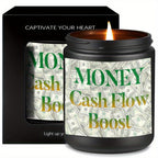 1pc 5. 3Oz Money Cash Flow Boost Scented Candle Soybean Wax Gift Idea For Women Men Adult Bestie Coworker Husband Wife Him Her Son Daughter Dad Mum Sister Brother Family On Birthday Xmas New Year Funny Unique Essential Home D
