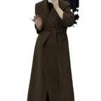 Angora Red Women's Loose Double-Sided Wool Overcoat – Elegant & Cozy