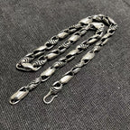 Men's Personality Punk Striped Sterling Silver Necklace Pi-Mart