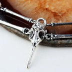 Fashionable New European And American Gothic Bird Skull Necklace