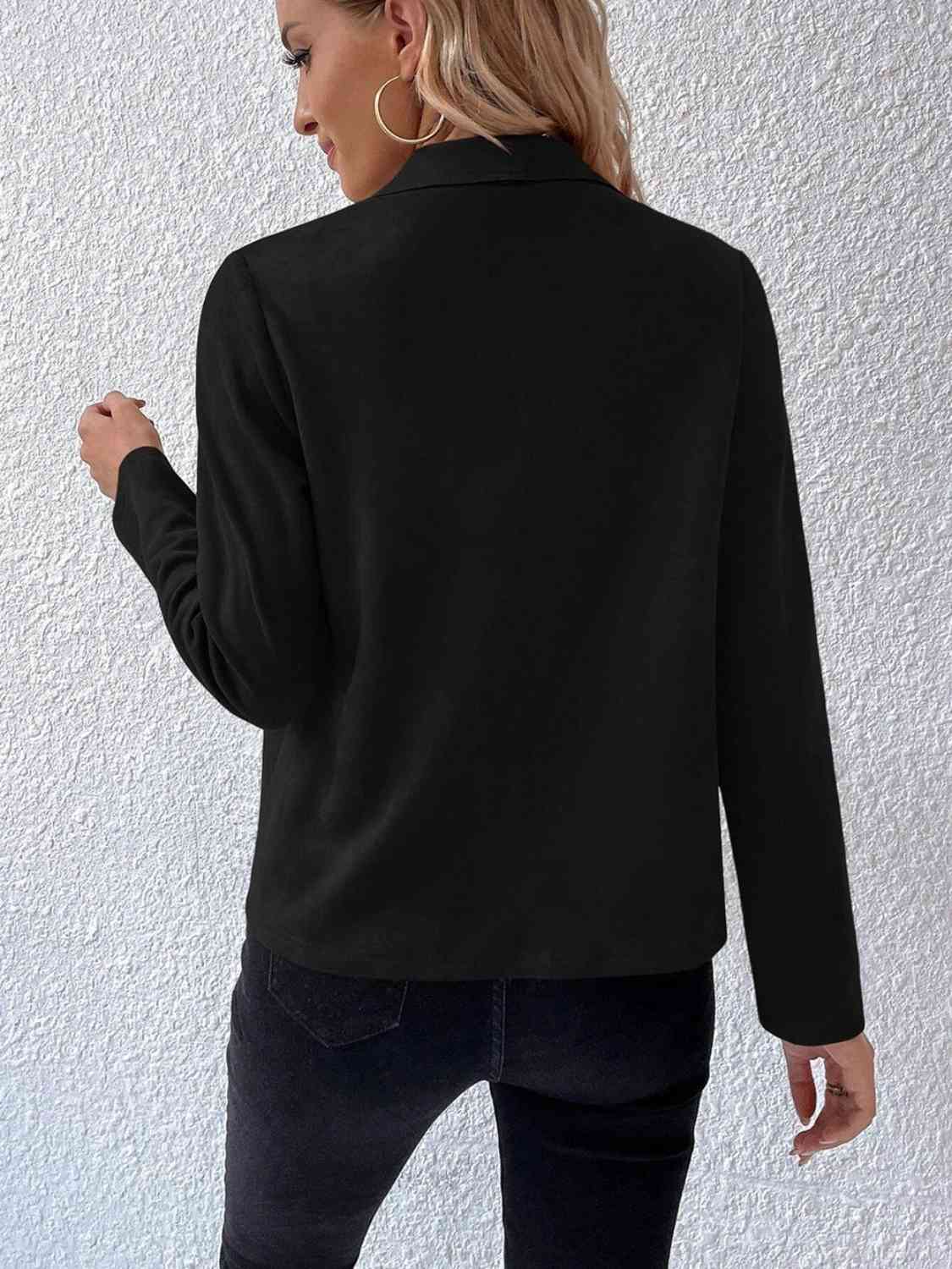 Classic Minimalist Collared Long Sleeve Jacket for Women – Minimalist & Lightweight Everyday Outerwear Stevvex