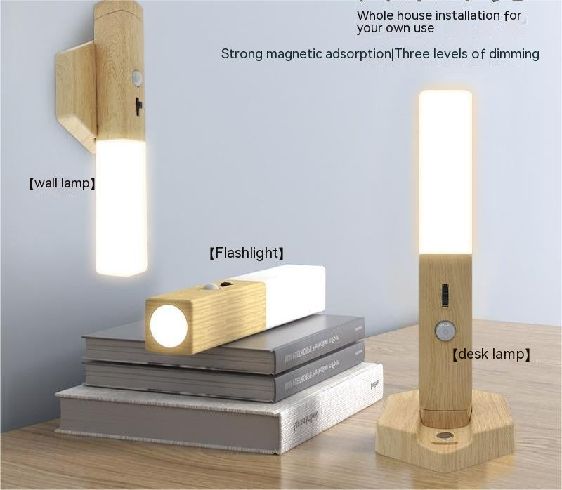 Smart Home Wooden Small Night Lamp Lamp LED Induction Pi-Mart