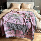 Bohemian Knitted Leopard Tassel Blanket, Suitable For Camping, Casual Picnic, Multifunctional Throw Blanket Lootquake LLC