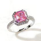 Women's Classic Super Shiny Square Diamond Princess Ring