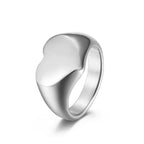 Unisex Style Titanium Steel Heart Shaped Love Ring Pi-Mart