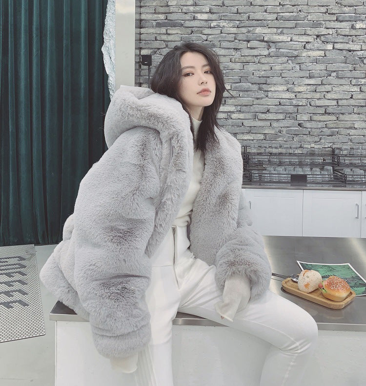 Snowman Hoodie Warm And Eco-friendly Plush Fur Coat