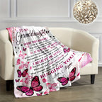 Soft Cozy Flannel Blanket - Butterfly Printed - A Perfect Holiday Gift for Granddaughter From Grandma!