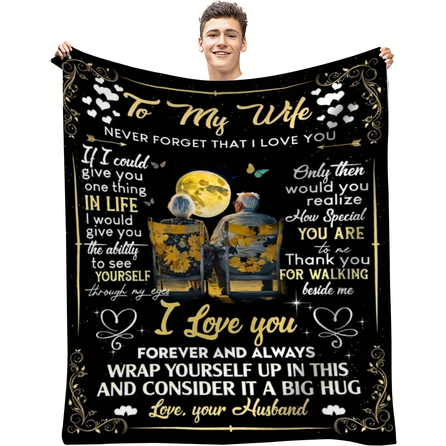 1pc Husband Gifts For Wife Blanket Soft Flannel Sofa Blanket TV Blanket For Home Decor Lootquake LLC