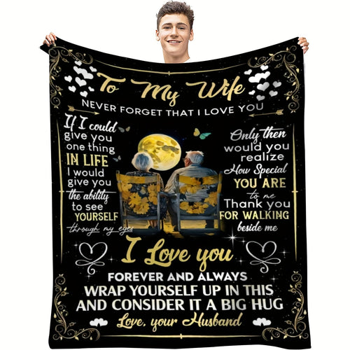 1pc Husband Gifts For Wife Blanket Soft Flannel Sofa Blanket TV Blanket For Home Decor Lootquake LLC