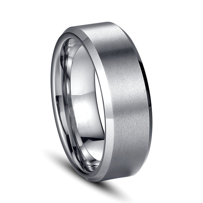 8mm Glossy Simple Stainless Steel Ring Men Pi-Mart