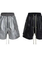 Men's Cargo Style Metallic Zipper Shorts