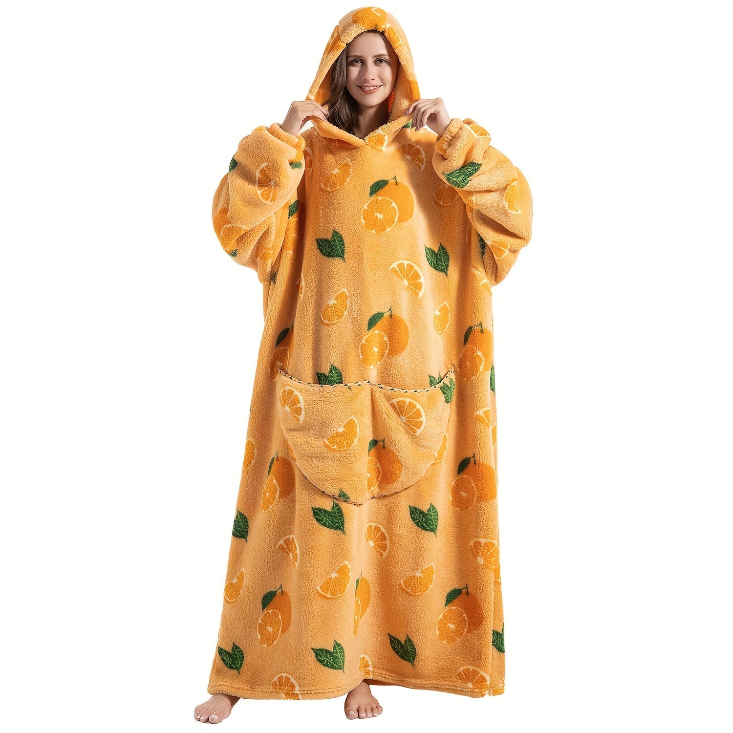 1pc Extra Long Wearable Blanket Hoodie With Sleeves - Ultra Soft, Super Warm, and Cozy Fleece Oversized Hoodie Blanket with Giant Pocket for Snuggling Up - Perfect Gift for Women, Men, and Mom Lootquake LLC