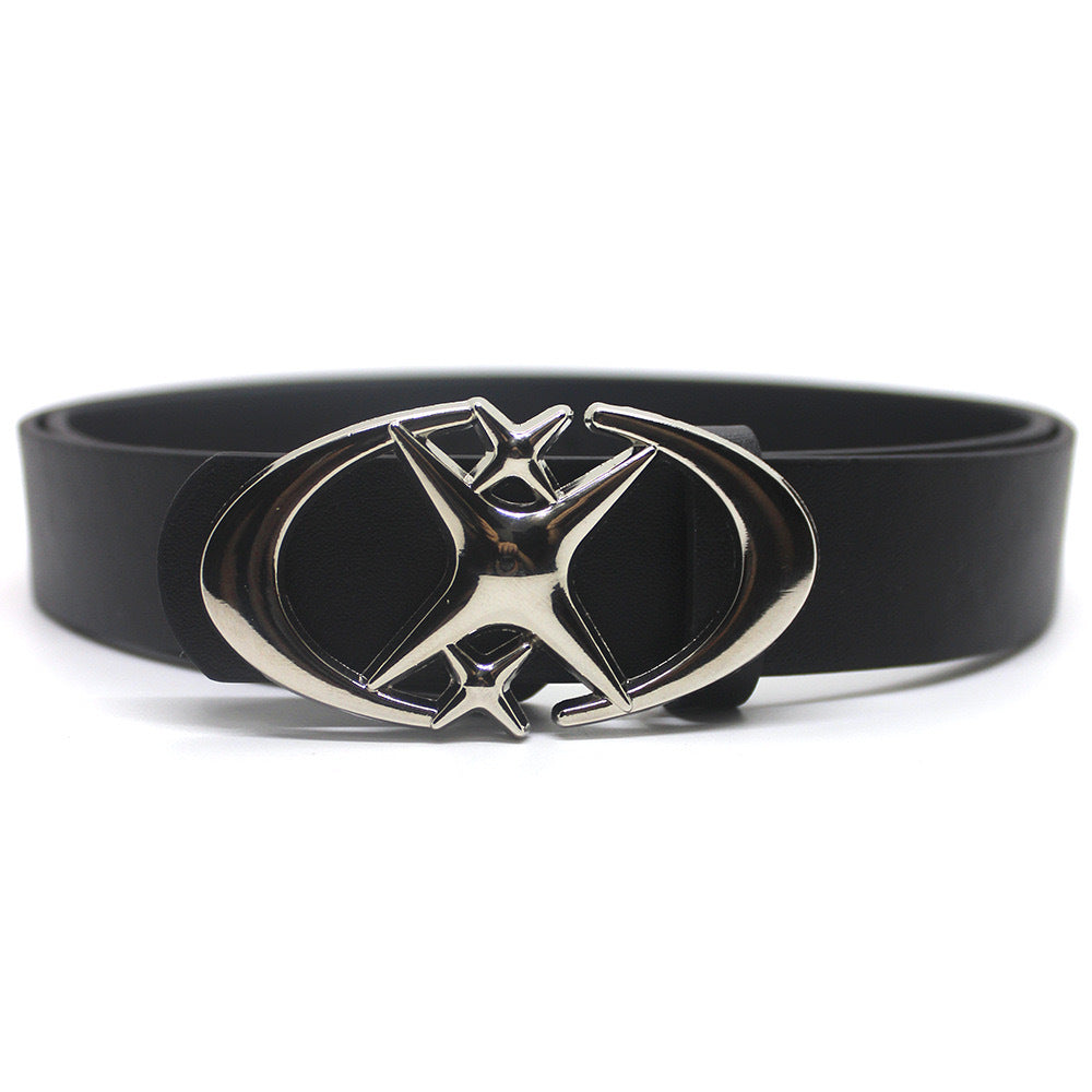 Fashion Wild Original Design Double Crescent Moon Cross Star Buckle Belt Pi-Mart
