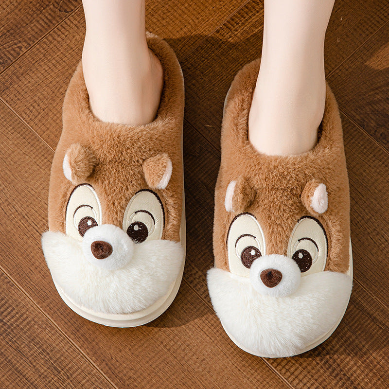 Cute Squirrel Home Decor Slippers Home Warm Pi-Mart
