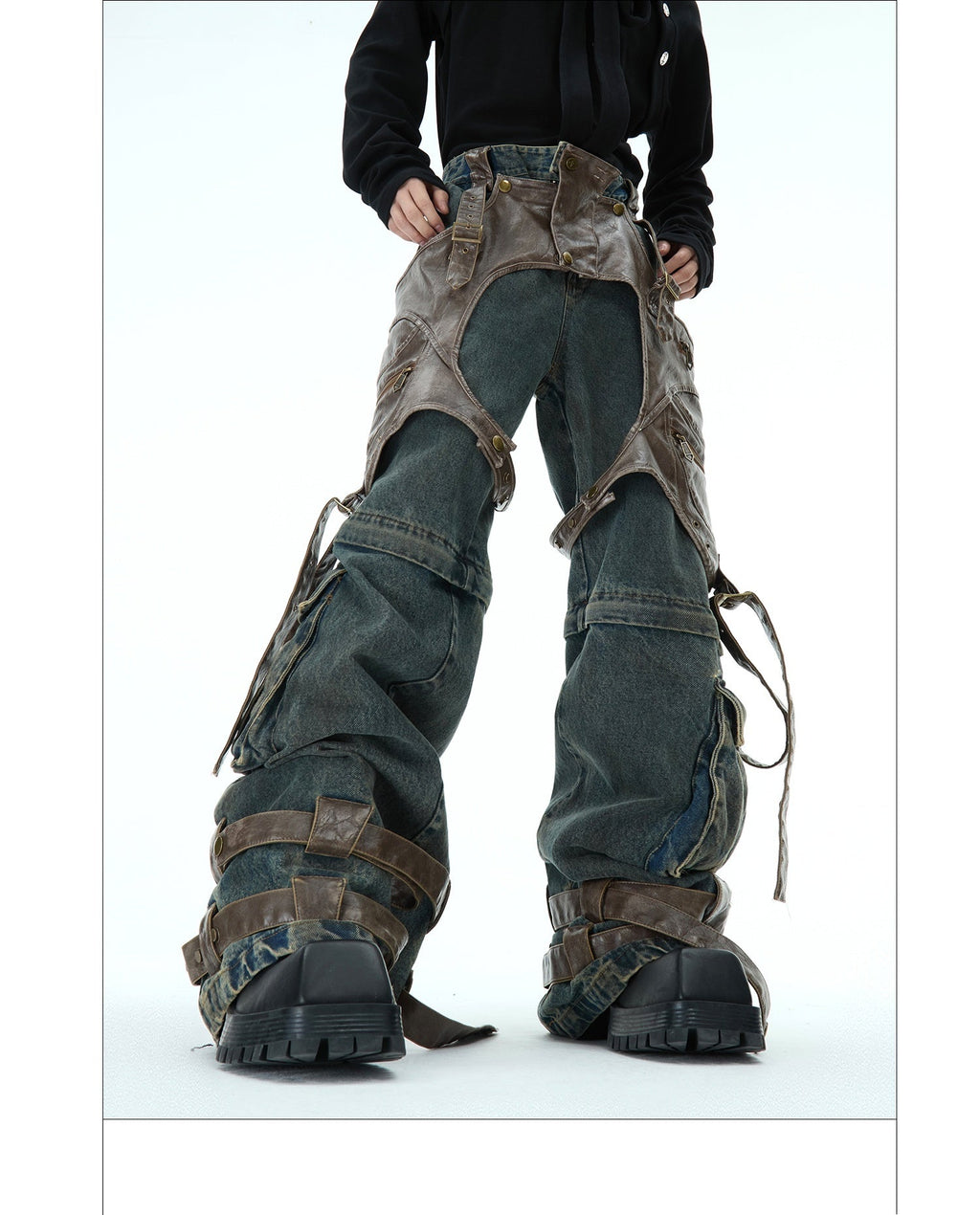 Retro Deconstructed Jeans Men's Detachable Stitching Lootquake LLC