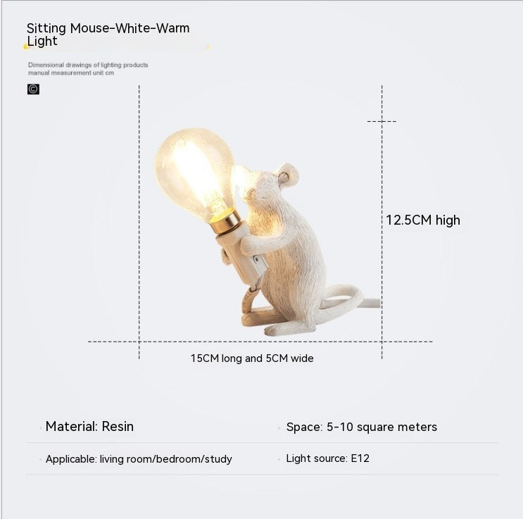 Resin Animal Mini Mouse Decorative Lamp