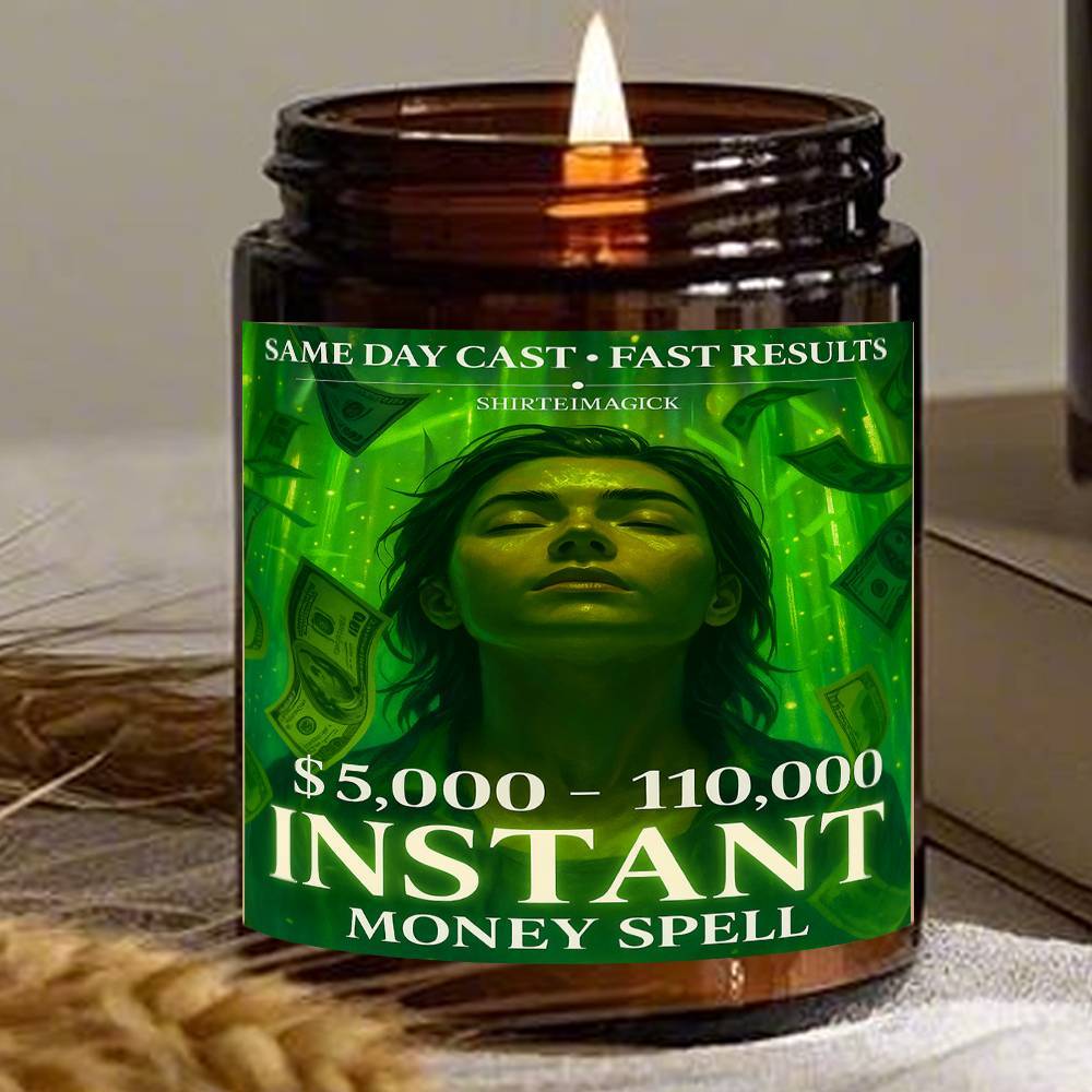 1pc 5. 3 Oz Instant Money Spell Casting Scented Candle Soybean Wax Gift Idea For Women Men Adult Bestie Coworker Husband Wife Him Her Son Daughter Dad Mum Sister Brother Family On Birthday Xmas New Year Funny Unique Essential Lootquake LLC