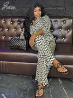 Joskaa Print 2 Piece Sets Women Hipster Lapel Full Sleeve Oversized Blouse and Wide Leg Pants Matching 2025 Y2K Streetwear Purplish Diva