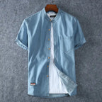 Plus Size Denim Shirt Men Pi-Mart