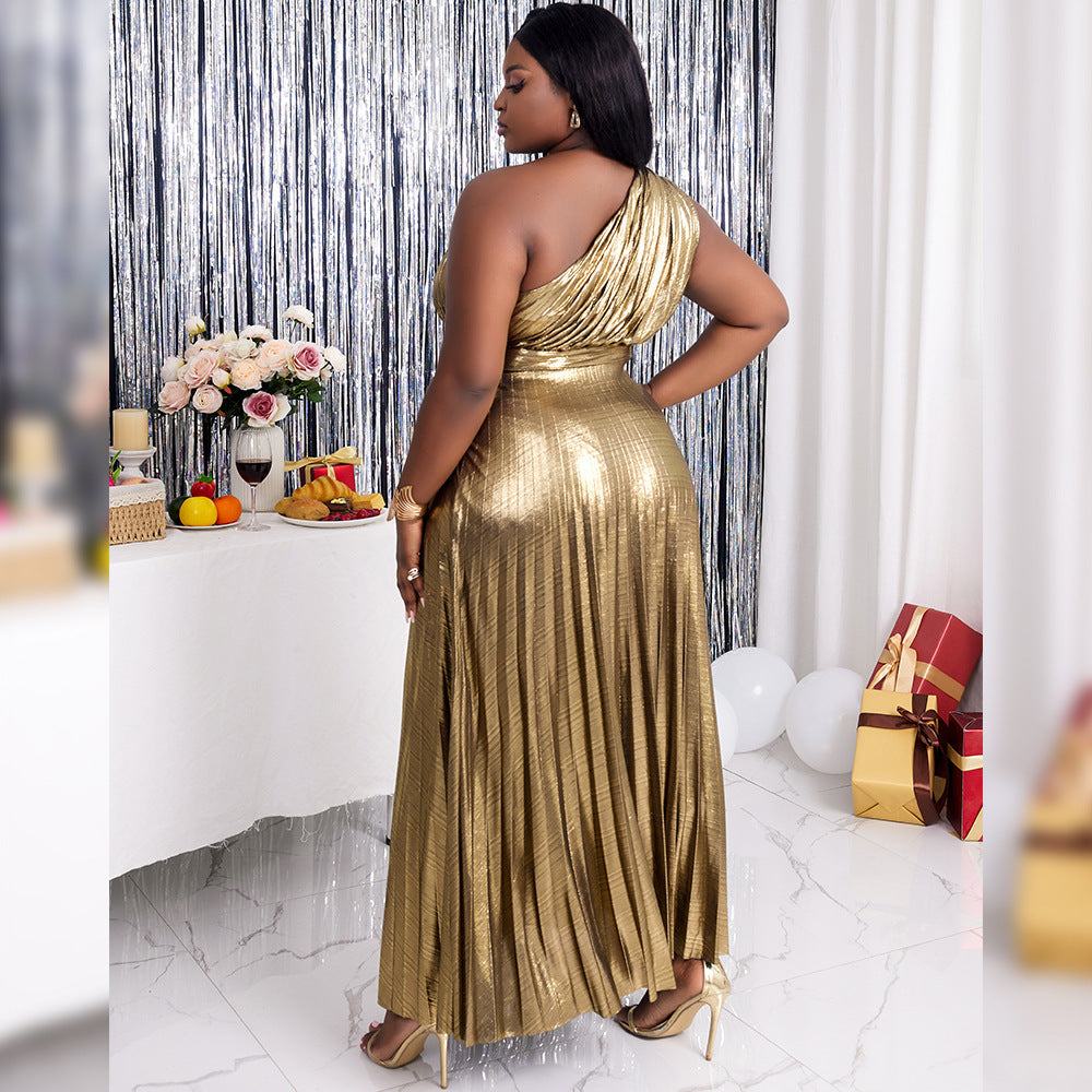 Large Swing Skirt Pleated Dress Women Pi-Mart