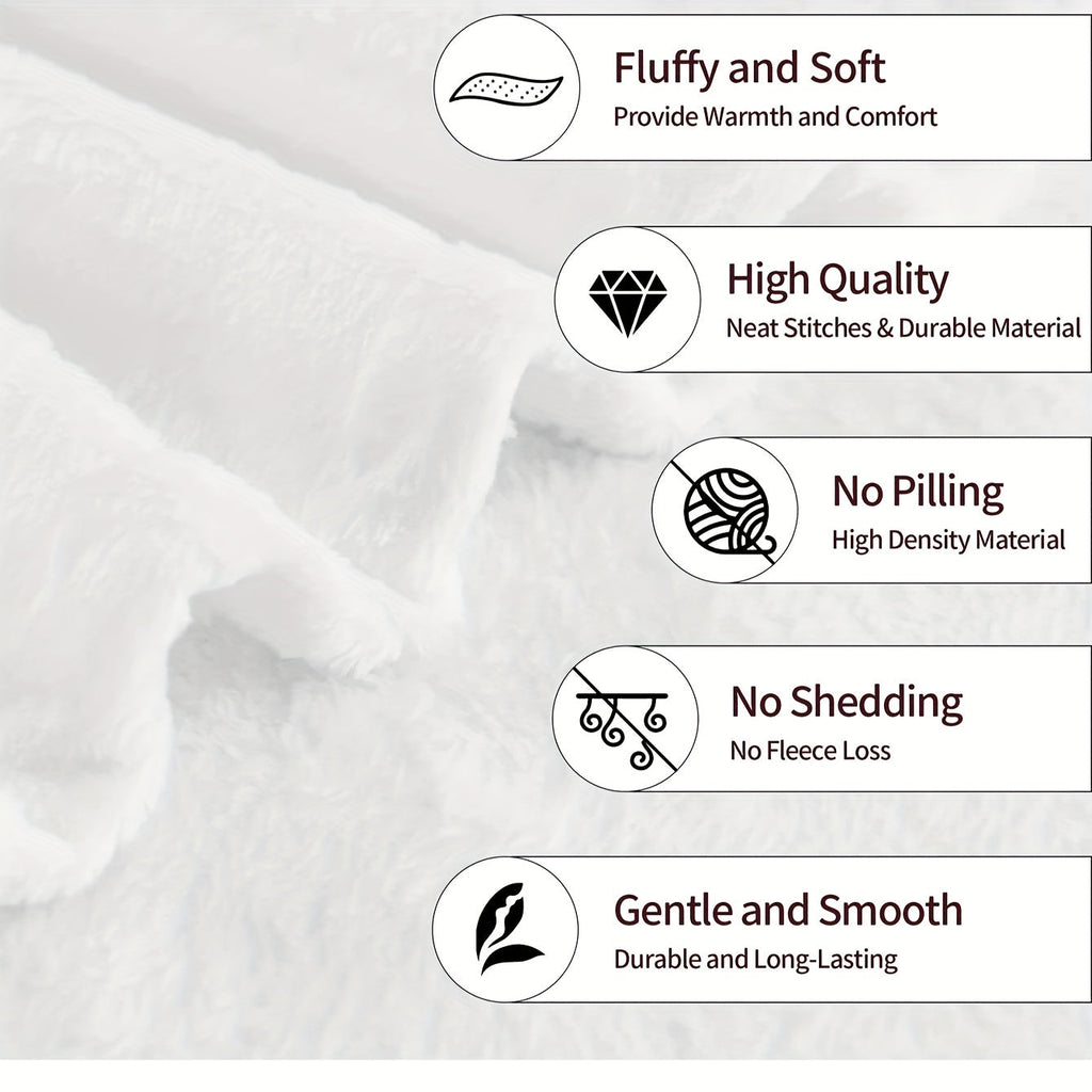 1pc Plush Throw Blanket - Ultra Soft, Warm, and Cozy for Couch, Bed, Sofa, Car, Office, Camping, and Traveling - Perfect Gift for All Seasons and Occasions Lootquake LLC