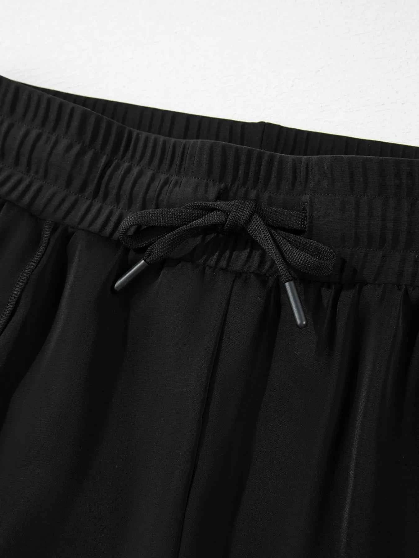 High Waisted Drawstring Swim Shorts THRIXINE