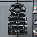 Shiny Down Cotton Vest With Hood Pi-Mart