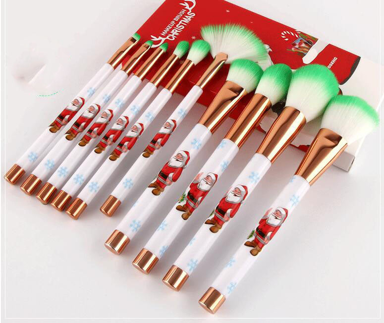 Christmas Portable Makeup Brush With Red Handle Pi-Mart