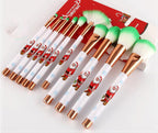 Christmas Portable Makeup Brush With Red Handle Pi-Mart