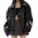 Motorcycle Reversible Jacket Pu Shuai Vibe Leather Coat Pi-Mart