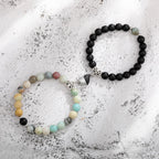 Natural Stone Beads Couple Magnetic Bracelets Pi-Mart