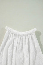 White Lace Sleeveless Knot Hollow Out Back Tied Waist Mini Dress