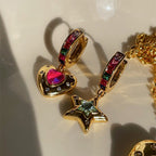 Colorful Heart Star Earrings Pi-Mart