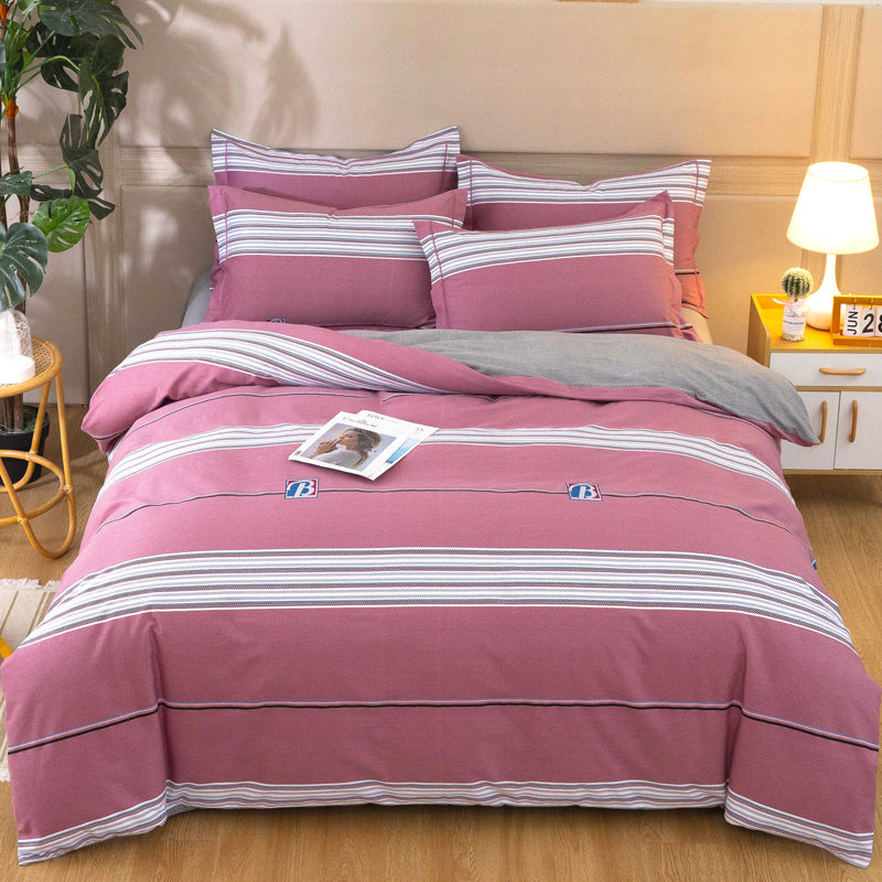Cotton Winter Linen Quilt Cover Bedding Set Pi-Mart