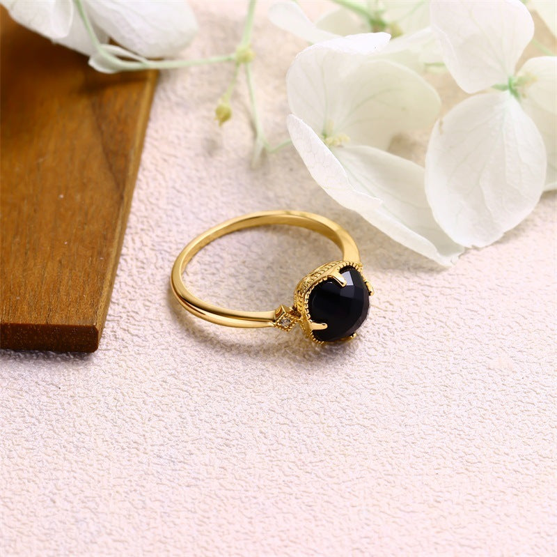 Japanese Light Jewelry Retro Natural Gem Ring Pi-Mart