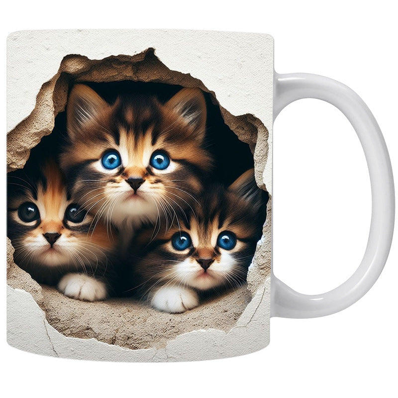 Cat Hollow Wall Ceramic Coffee Mug Pi-Mart