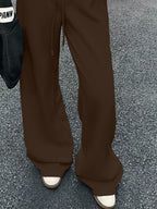 Wide Leg Drawstring Sweatpants THRIXINE